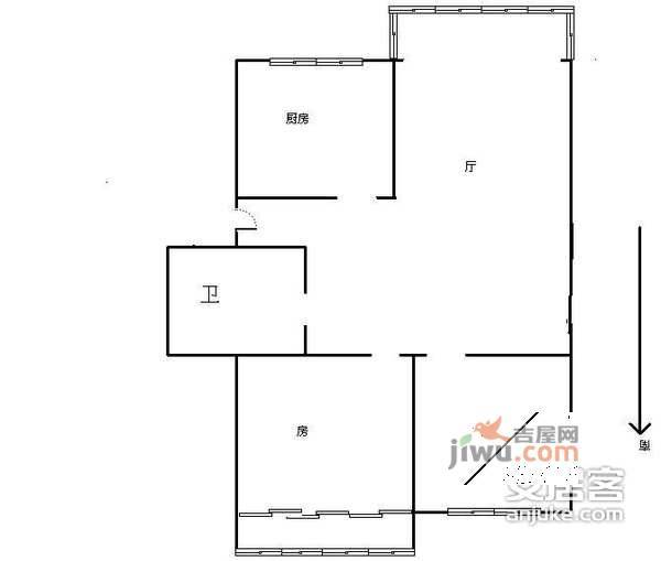 天福花园2室2厅1卫123㎡户型图