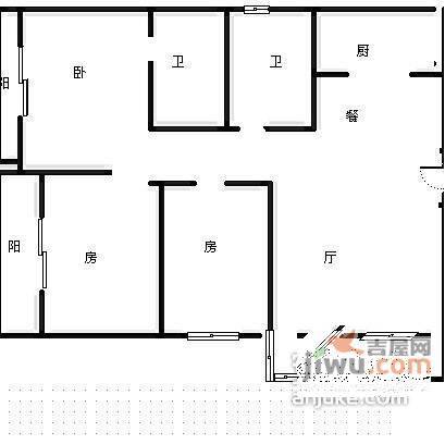 金都雅苑3室2厅2卫146㎡户型图