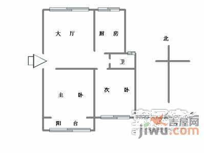 翠苑二区2室2厅1卫80㎡户型图