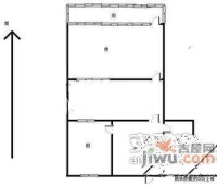 庆丰新村1室1厅1卫45㎡户型图