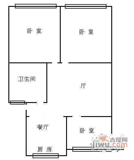 庆春苑3室2厅1卫117㎡户型图