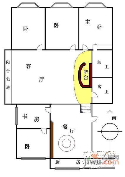 庆春苑4室2厅2卫162㎡户型图