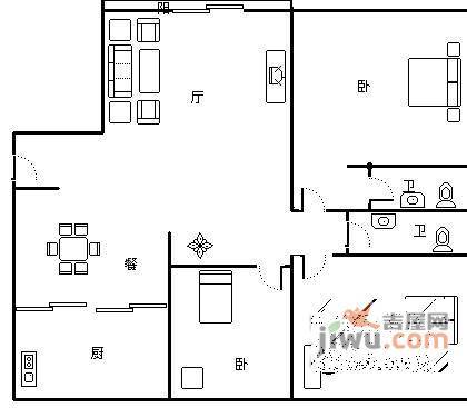 永康苑3室2厅1卫114㎡户型图