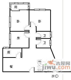 中山花园3室2厅2卫128㎡户型图