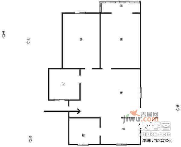 亲亲家园二期2室2厅1卫116㎡户型图