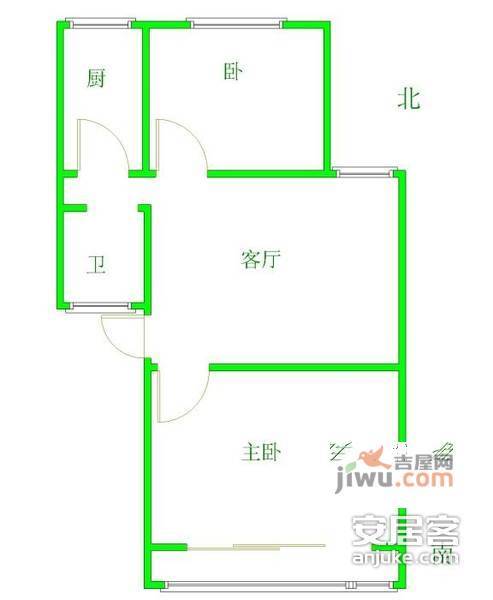 大关南六苑2室1厅1卫75㎡户型图