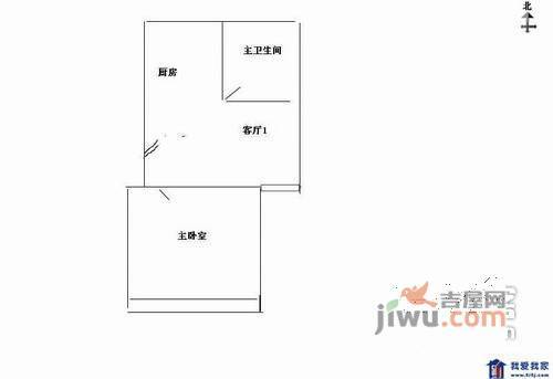 夕照新村1室1厅1卫44㎡户型图