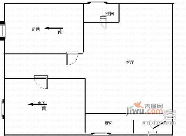 迎春北苑2室1厅1卫户型图