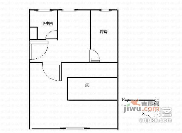 迎春北苑1室1厅1卫50㎡户型图