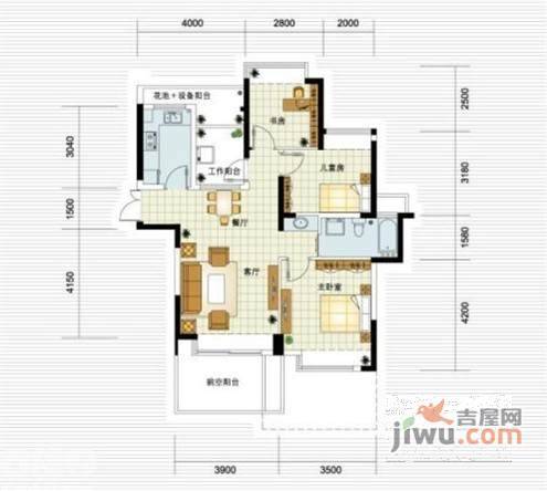 天阳上河3室2厅1卫118㎡户型图