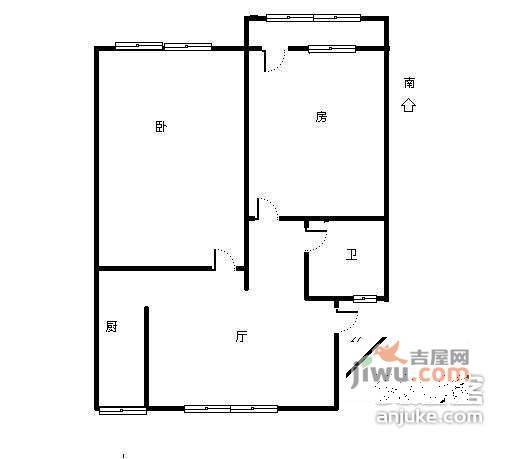 广宇水岸雅苑2室1厅1卫93㎡户型图