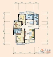 广厦天都城天水苑3室2厅2卫135㎡户型图