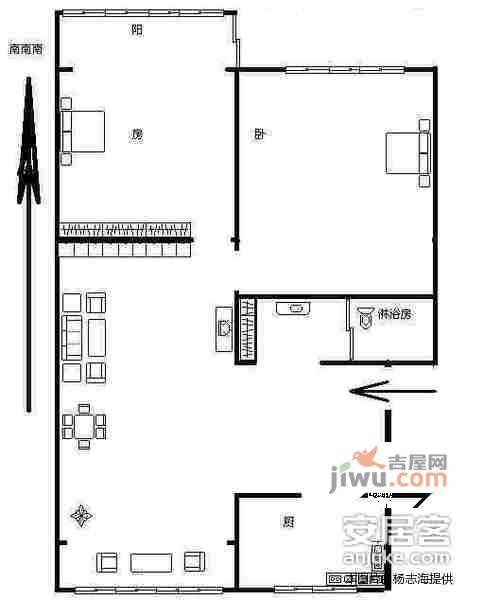 大关东一苑2室2厅1卫75㎡户型图