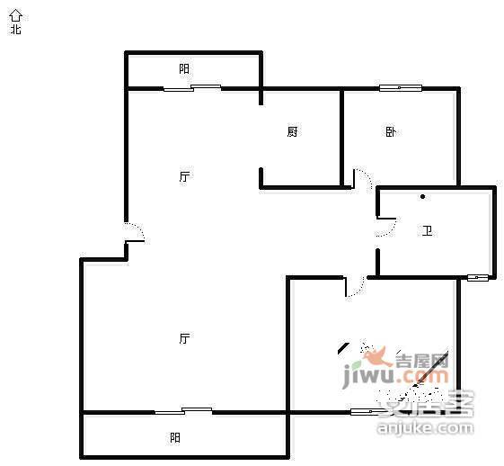 闲林山水木兰苑2室2厅1卫102㎡户型图