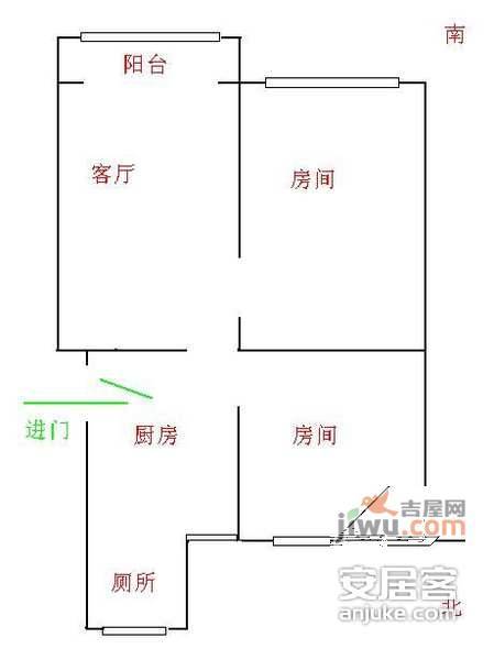 吉庆院小区2室1厅1卫73㎡户型图