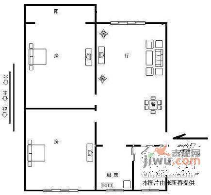 吉庆院小区3室1厅1卫66㎡户型图