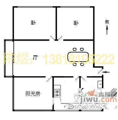 运新花苑五区3室1厅1卫116㎡户型图