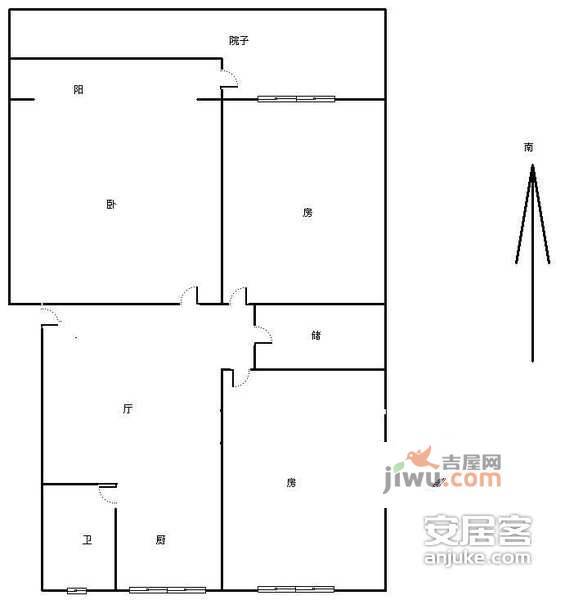 孩儿巷小区3室1厅1卫97㎡户型图