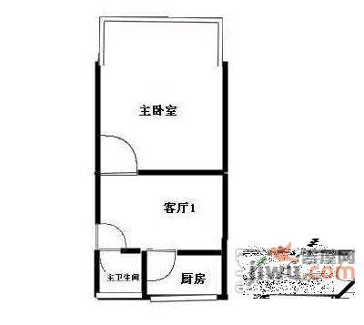 艮园1室1厅1卫48㎡户型图