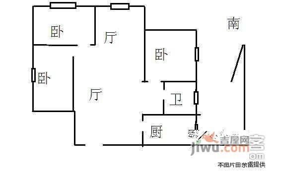 名城燕园3室2厅1卫114㎡户型图