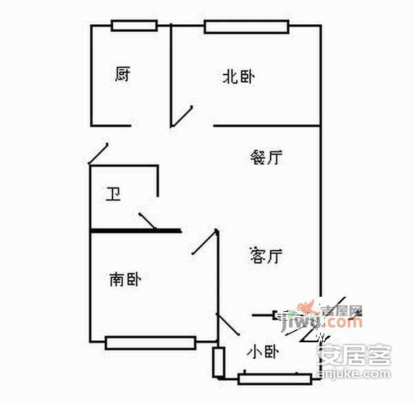 宋都凯旋苑3室2厅1卫135㎡户型图