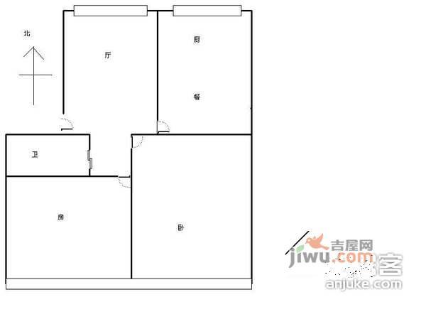 文苑小区2室2厅1卫88㎡户型图