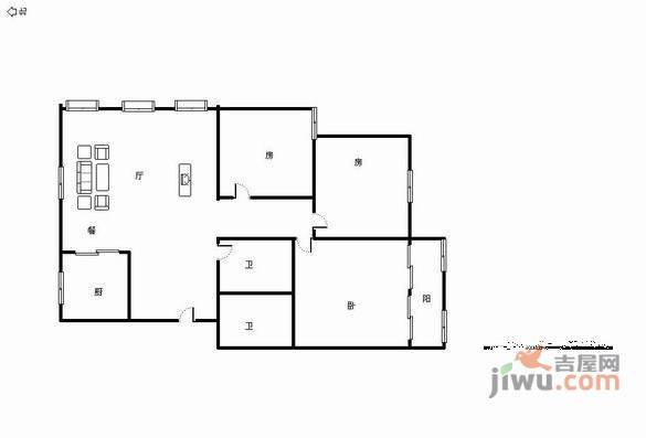 庆隆苑西区3室2厅2卫230㎡户型图