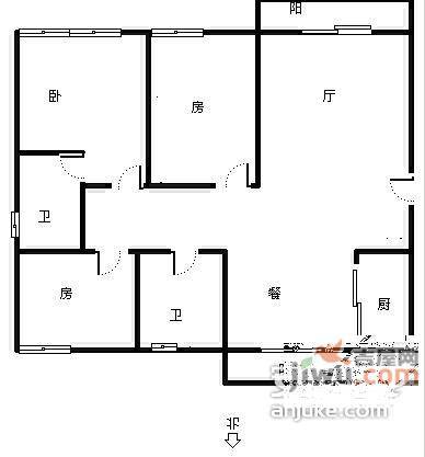 南都江滨花园3室2厅2卫215㎡户型图