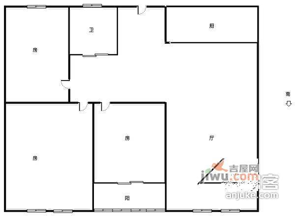 阳光华城华翠园3室2厅1卫107㎡户型图