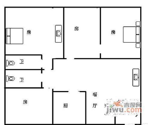 嘉绿苑北区4室2厅2卫156㎡户型图