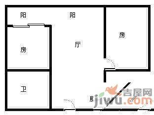 嘉绿苑北区3室2厅1卫107㎡户型图