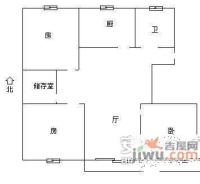 嘉绿苑北区3室2厅2卫105㎡户型图