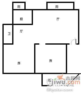 良渚文化村白鹭郡2室2厅1卫240㎡户型图