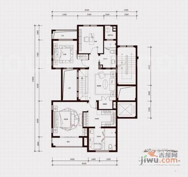 良渚文化村白鹭郡5室2厅2卫240㎡户型图