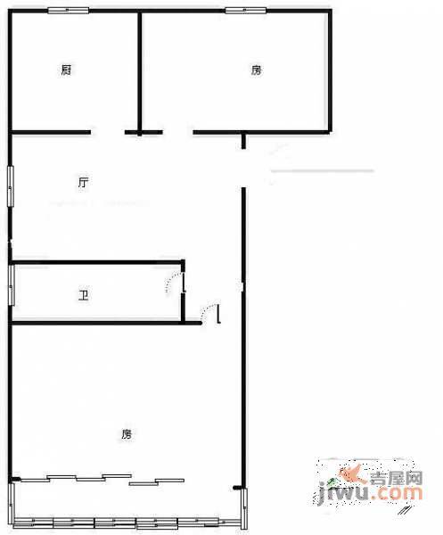 良渚文化村白鹭郡2室1厅1卫114㎡户型图