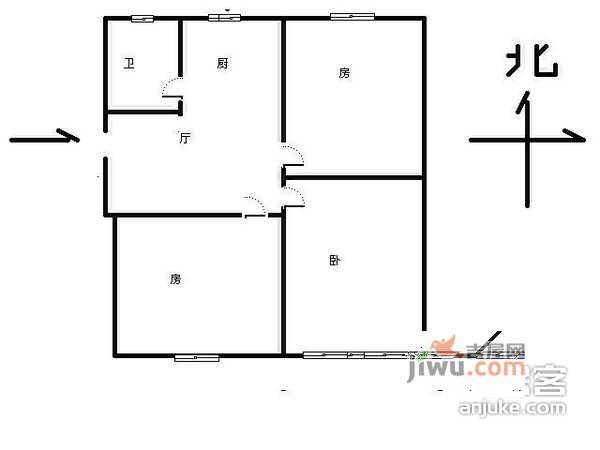 塘河新村3室1厅1卫86㎡户型图