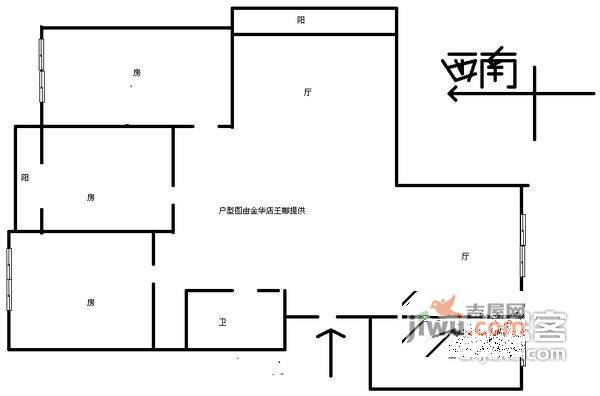 塘河新村3室2厅1卫户型图