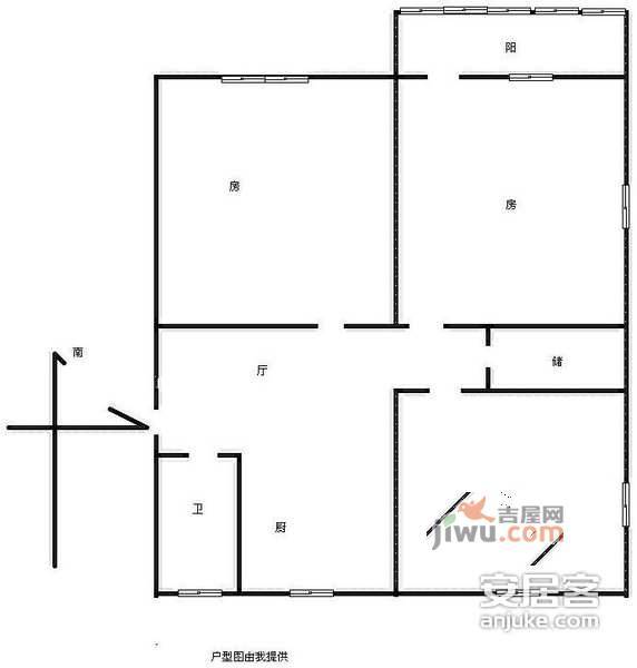 塘河新村3室1厅1卫86㎡户型图