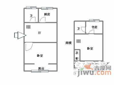 物华小康居住区2室2厅2卫90㎡户型图