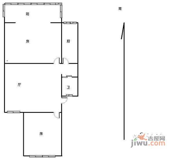 物华小康居住区2室1厅1卫92㎡户型图