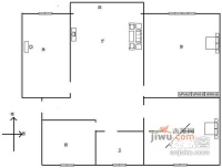 物华小康居住区3室1厅1卫108㎡户型图