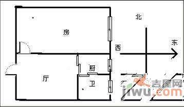 玄坛弄小区1室1厅1卫30㎡户型图