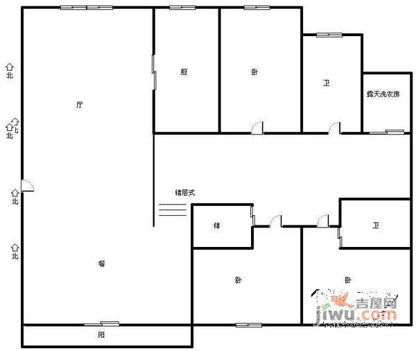 金都华庭3室2厅2卫151㎡户型图