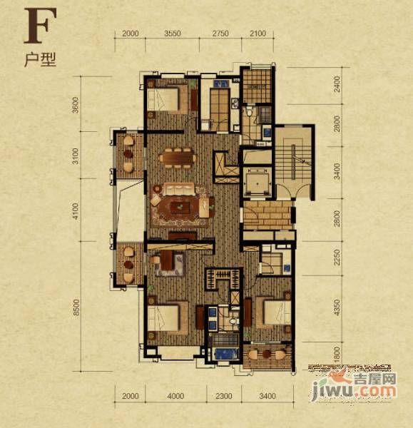 万科西溪蝶园3室2厅2卫172㎡户型图