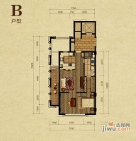 万科西溪蝶园1室1厅1卫86㎡户型图