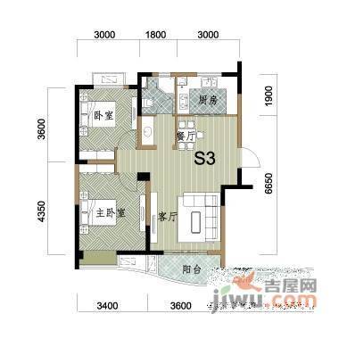 政苑小区A区2室2厅1卫93㎡户型图