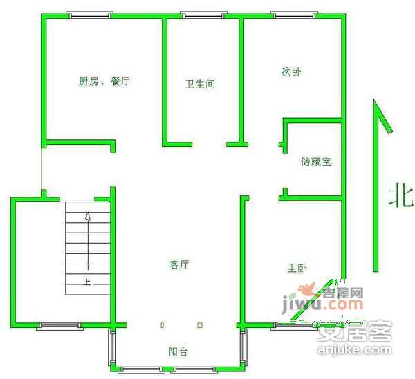 政苑小区A区2室2厅1卫93㎡户型图