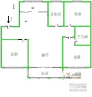 政苑小区A区3室1厅1卫98㎡户型图