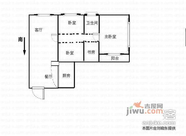 银爵世纪公寓3室2厅1卫135㎡户型图
