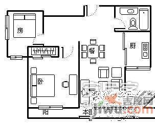 银爵世纪公寓3室1厅1卫89㎡户型图